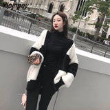 Yipinpay Mink Fur Coat Women 2023 Autumn and Winter New Loose Outerwear Female Jacket