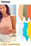 Yipinpay TRAF Fashion 2023 Summer Woman Bodysuit O-Neck Female Sexy Jumpsuit Women Slim Beach Jumpsuit Ladies Skinny Playsuits New