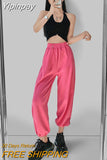 Yipinpay Baggy Sweatpants Women New High Waist Elastic Straight Loose Sports Pants Woman 7 Colors Spring Summer