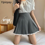 Yipinpay Summer Kawali Pleated Skirts Women Sweet High Street Ruffled Mini Skirt Female Sexy Lolita Party Fairy Skirt