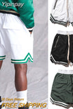 Yipinpay Men Summer Shorts Lace-Up Pants Sports Casual Basketball Run Wear Side Back Zipper Pocket Bottoms Skin-Friendly Comfortable