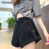 Yipinpay Loose Denim Short Trousers Summer Casual Plus Size Vinatge Jeans Shorts Women Harajuk High Waist White Woman Shorts