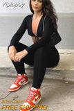 Yipinpay White Long Sleeve Sexy Rompers Women Jumpsuit Casual Hollow Out Lace Up Bodycon Jumpsuits 2023 Femme Workout Overalls