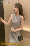 Yipinpay Dresses Korean Fashion New In Dresses High-end Shiny Party Dresses Cut-out Design Dresses for Women 2023 Prom Dresses