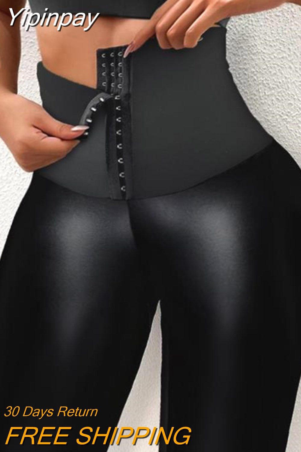 Yipinpay Waist Tummy Control Butt Lifting Yoga Skinny Pants ew fashion elegant women's leather pants casual trouser bottom