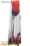 Yipinpay MO Sexy 2023 Summer Spaghetti Strap Floral Print Maxi Dress For Ladies Backless Chic See Through Beach Holiday Robe