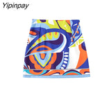 Yipinpay 2023 Print Shirt Women Vintage Long Sleeve Top Female Fashion Streetwear Collared Shirt Woman Summer Elegant Blouses