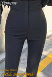 Yipinpay Fit Elastic High Waist Black Pencil Pant Women Wild Pantalones Mujer Sexy Y2k Pants Streetwear Black Denim Jeans Flare